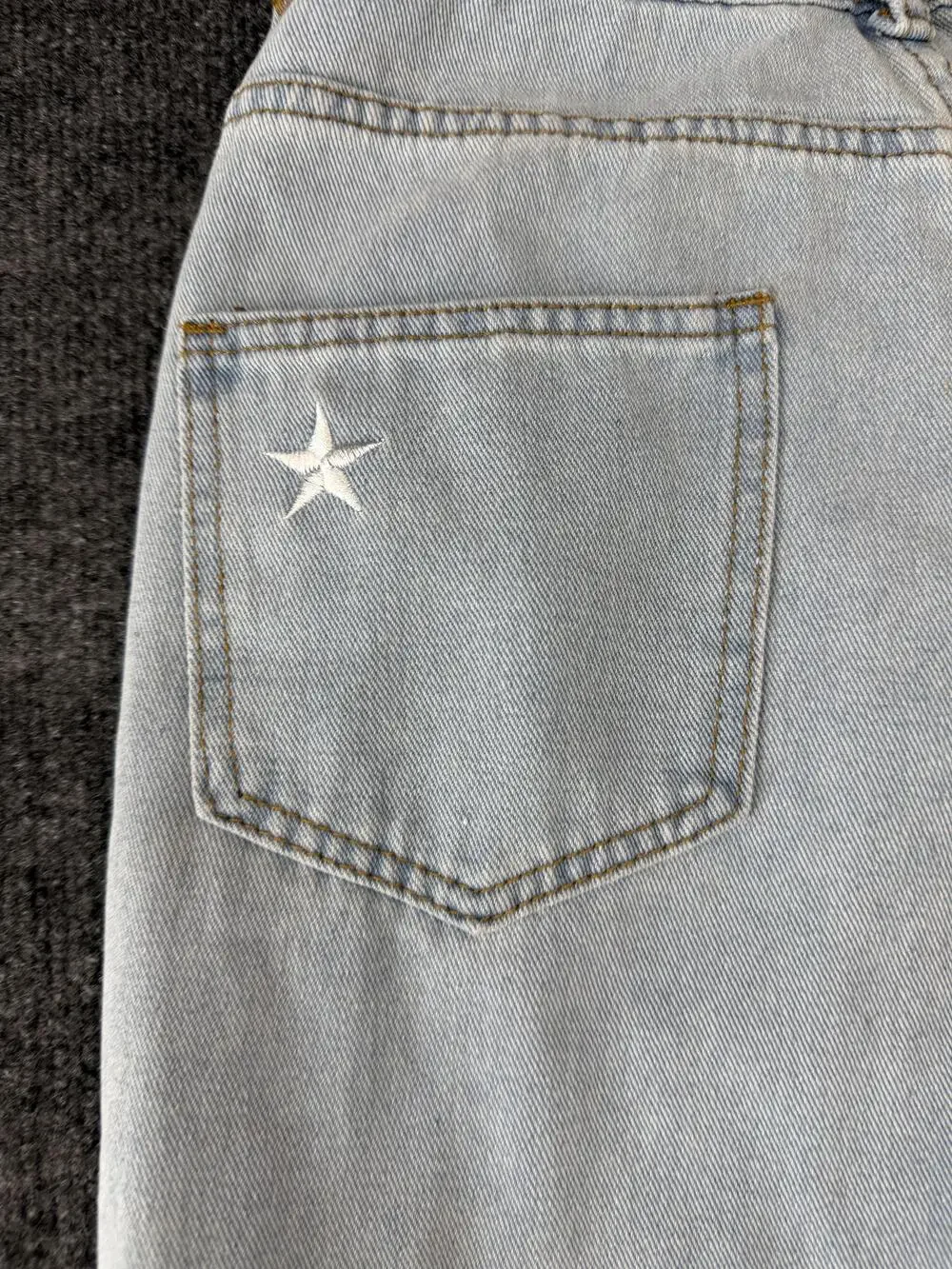 Target Jeans Womens XS Light Wash Blue Wide Leg Relaxed 27 Inseam Denim Pants